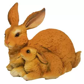 фигура садовая Зайчиха с зайчонком 30см