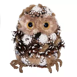 фигурка Совенок из шишек 17см коричневый