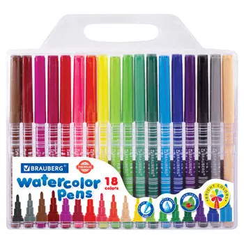 фломастеры BRAUBERG Premium 18цв корпус с печатью ПВХ-упаковка