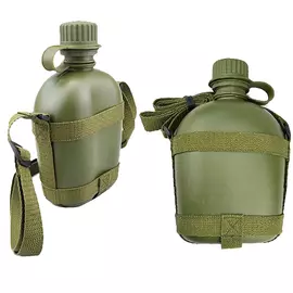 фляга туристическая ECOS 1л с плечевым ремнем пластик