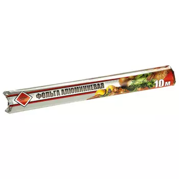 фольга HOMEQUEEN 10м 30см 9мкм алюминиевая