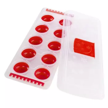 форма для льда ATTRIBUTE 10 ячеек 30,5х11х3см с крышкой и клапаном пластик, силикон