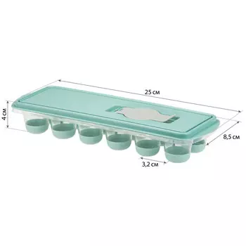 форма для льда IDEA Капля 12 ячеек 25х8,5х4см с крышкой и клапаном пластик, ТЭП