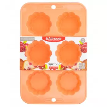форма ATTRIBUTE Apricot 6 ячеек 28х18см для кексов силикон