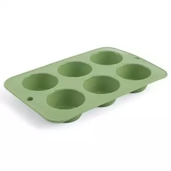 форма для выпечки ATTRIBUTE Olive 28х18см 6ячеек для маффинов прямоугольная силикон