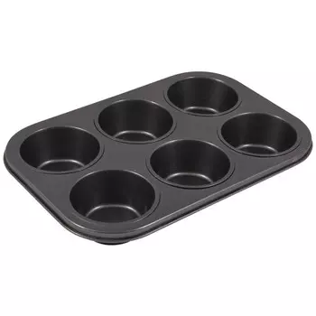 форма для выпечки кексов MALLONY 31,3х21,7х4см 6 ячеек антипригарное покрытие сталь