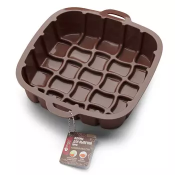 форма APOLLO Genio Marshmallow 25,4х 22,2х5,5см для торта квадратная с ручками силикон в асс-те