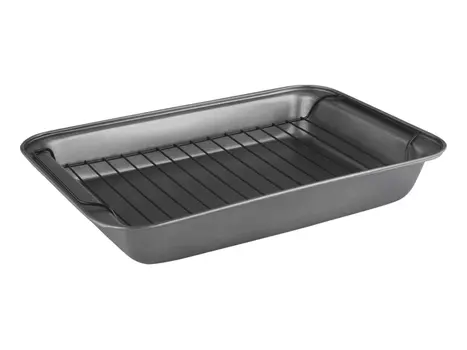 форма для запекания MALLONY 37,5х25,5х5см с решеткой сталь антипригарное покрытие