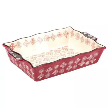 форма для запекания ATTRIBUTE Rosso 30х20х6,5см 2,1л прямоугольная с ручками керамика