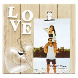 фоторамка FOTOGRAFIA LOVE 100x150мм с зажимом натуральный МДФ