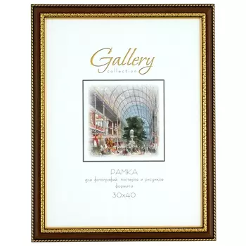 фоторамка GALLERY 300х400мм вишня с золотом пластик