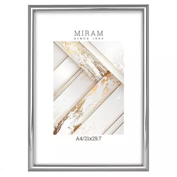 фоторамка МИРАМ 210х297мм (A4) серебро пластик