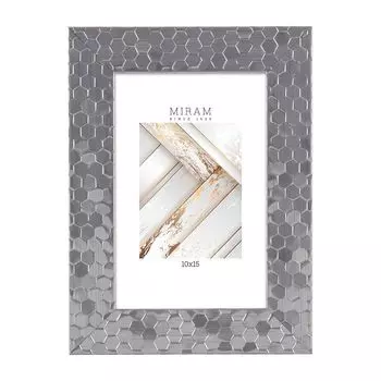 фоторамка МИРАМ соты 100х150мм серебро пластик