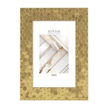 фоторамка МИРАМ соты 100х150мм золото пластик
