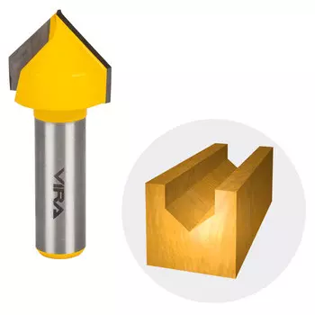 фреза по дереву VIRA пазовая галтельная V-образная 25,4x20,7мм 90град