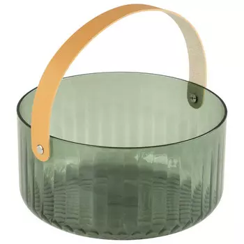 фруктовница MALLONY Skandi 21х21х10,5см круглая пластик, кожа