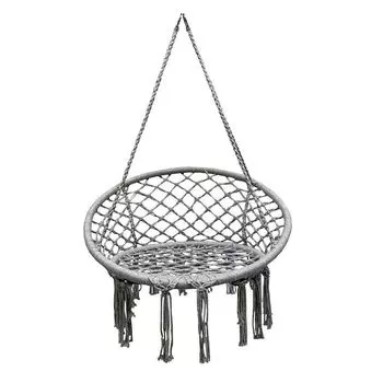 гамак-кресло подвесное GREY 0,8х0,6х1,2м серый сталь, хлопок, полиэстер (до 120кг)