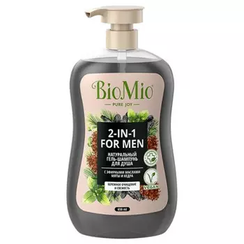 гель для душа BIOMIO For Men 2в1 Мята и Кедр 650мл