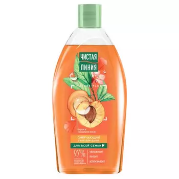 гель для душа ЧИСТАЯ ЛИНИЯ Персик и миндальное масло смягчающий 750мл с дозатором