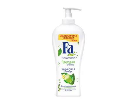 гель для душа FA Природная свежесть Белый чай и Бамбук 750мл с дозатором