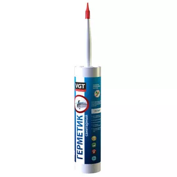 герметик акриловый VGT санитарный 0,4кг белый, арт.17323