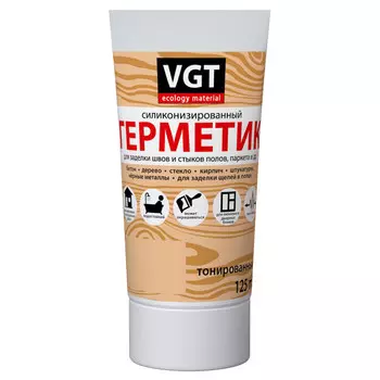 герметик акриловый VGT силиконизированный для дерева 0,16кг береза, арт.33668