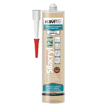 герметик силакриловый KIM TEC 121 универсальный 310мл тёмный дуб, арт.02-04-74