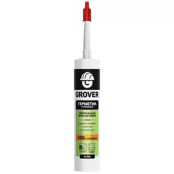 герметик силиконовый GROVER N300 280мл белый, арт.GRH756