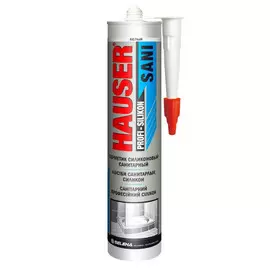 герметик силиконовый HAUSER Sani санитарный 260мл белый, арт.07578