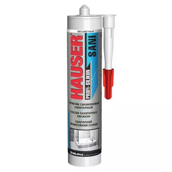 герметик силиконовый HAUSER Sani санитарный 260мл бесцветный, арт.07592