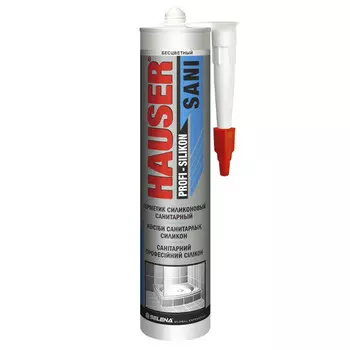 герметик силиконовый HAUSER Sani санитарный 260мл бесцветный, арт.07592