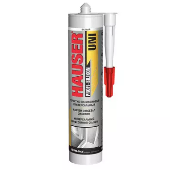 герметик силиконовый HAUSER Uni универсальный 260мл белый, арт.07455