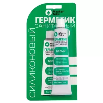 герметик силиконовый MASTERTEKS PM санитарный 80мл белый, арт.9612959