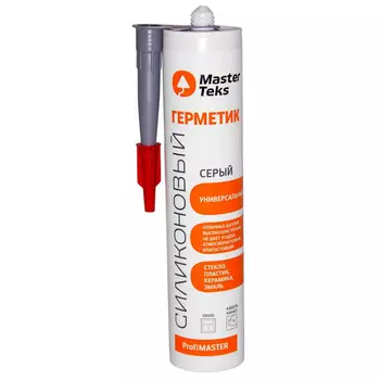 герметик силиконовый MASTERTEKS PM универсальный 290мл серый, арт.9610085/9612912