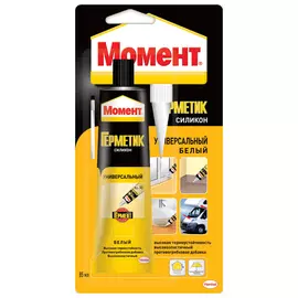герметик силиконовый МОМЕНТ блистер 85мл белый, арт.606036