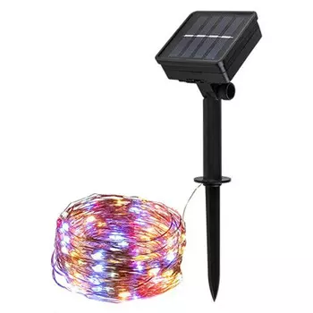 гирлянда 11,9м 100ламп мульти на солнечной батерее
