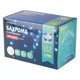 гирлянда-бахрома 2х0,5м 100LED холодный белый до 20-ти соединений