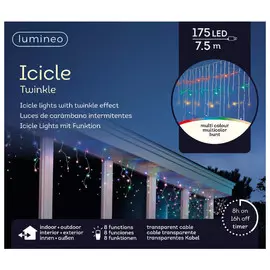 гирлянда-бахрома 7,5х0,5м 175ламп мульти эффект мерцания