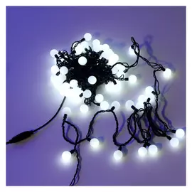 гирлянда Шарики 10м 70LED холодный белый до 3-х соединений
