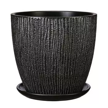 горшок бетонный с поддоном Гамбург 13л d30см h30см бутон