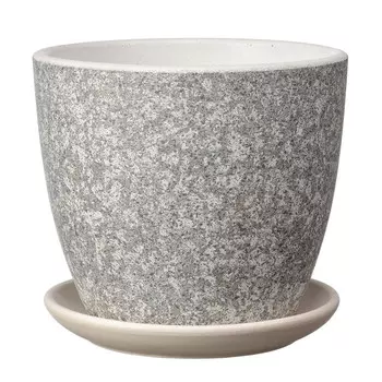 горшок бетонный с поддоном Гризайль бутон 13л d30см светло-серый