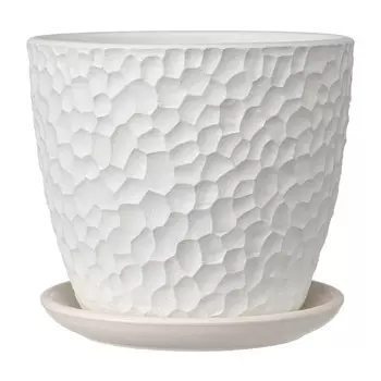 горшок бетонный с поддоном Манго 8л d25см h23см бутон