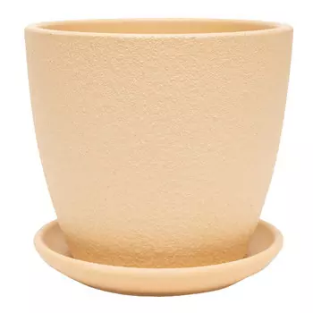 горшок бетонный с поддоном Мокко бутон 2,2л d18 h15 кофейный