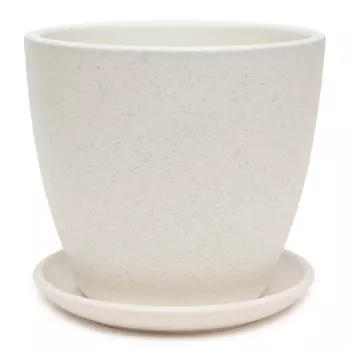 горшок бетонный с поддоном Спрей бутон 1,3л d15 h13 белый