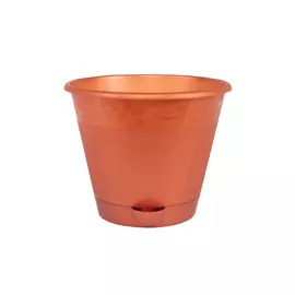 горшок цветочный Мадера, диаметр 16,5 см, 1,5 л, с поддоном, медный