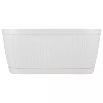 горшок для цветов InGreen BARCELONA 2,7л 27х14см овальный белый пластик