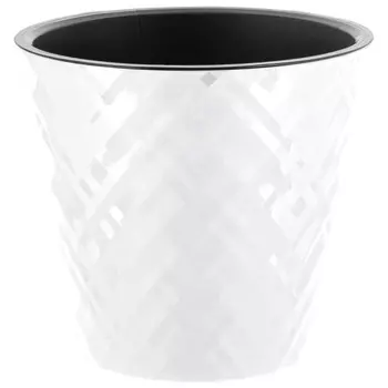горшок для цветов InGreen Manhattan 1,6л d16cм h14,5cм c дренажной вставкой белоснежный жасмин