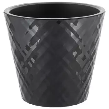 горшок для цветов InGreen Manhattan 3,3л d19см h17,3см c дренажной вставкой оникс
