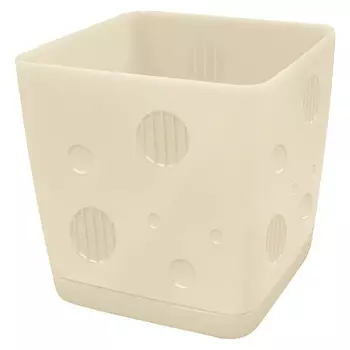 горшок для цветов InGreen MICROCOSM 0,5л h9см сливочный пластик