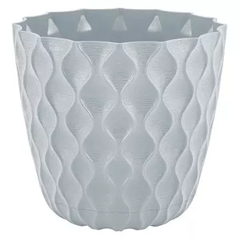 горшок для цветов InGreen Wave с дренажной сеткой и съемным поддоном 0,65л d115мм Утренний туман